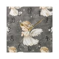 thumbnail image 5 of WOBOGO Little Angels with White Wings Pattern Wall Clock 7.78 Inch Battery Operated Silent Unit Square Rustic Vintage Style for Home Bedroom Office Black Pointer, 5 of 8
