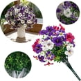 thumbnail image 2 of Anewi Artificial Petunias for Outdoors, UV Resistant Fake Silk Flowers for Outside Planters, Realistic Faux Flower Plants for Porch and Patio, 1 Bundle, 2 of 9