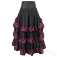 thumbnail image 2 of Pxiakgy skirts for women Women Middle Ages Ruffles Patchwork Irregular Vintage Cupcake Ankle-Length Skirt women's skirts skirts for women trendy Wine + 4XL, 2 of 7