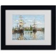 thumbnail image 2 of Trademark Fine Art "Ships Riding On the Seine" Canvas Art by Claude Monet, Black Frame, 2 of 3