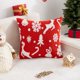 thumbnail image 2 of ¡Oferta especial! Cojines decorativos Zainafacai rojos navideños con copos de nieve bordados, fundas de lona para cojines, decoración navideña para el hogar, fundas suaves para sofá, dormitorio,, 2 of 8