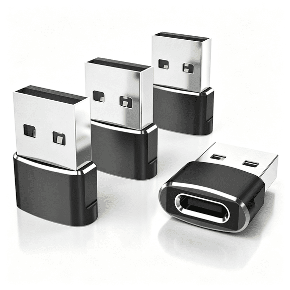 GJX Usb to Usb C Adapter for Iphone 17 4Pack,Usbc Female to a Male Car Charger Adapter,Type C Converter 17E 16 Pro Max 15 14 Plus,Iwatch Watch 11 10 Ultra 3,Ipad Air S26