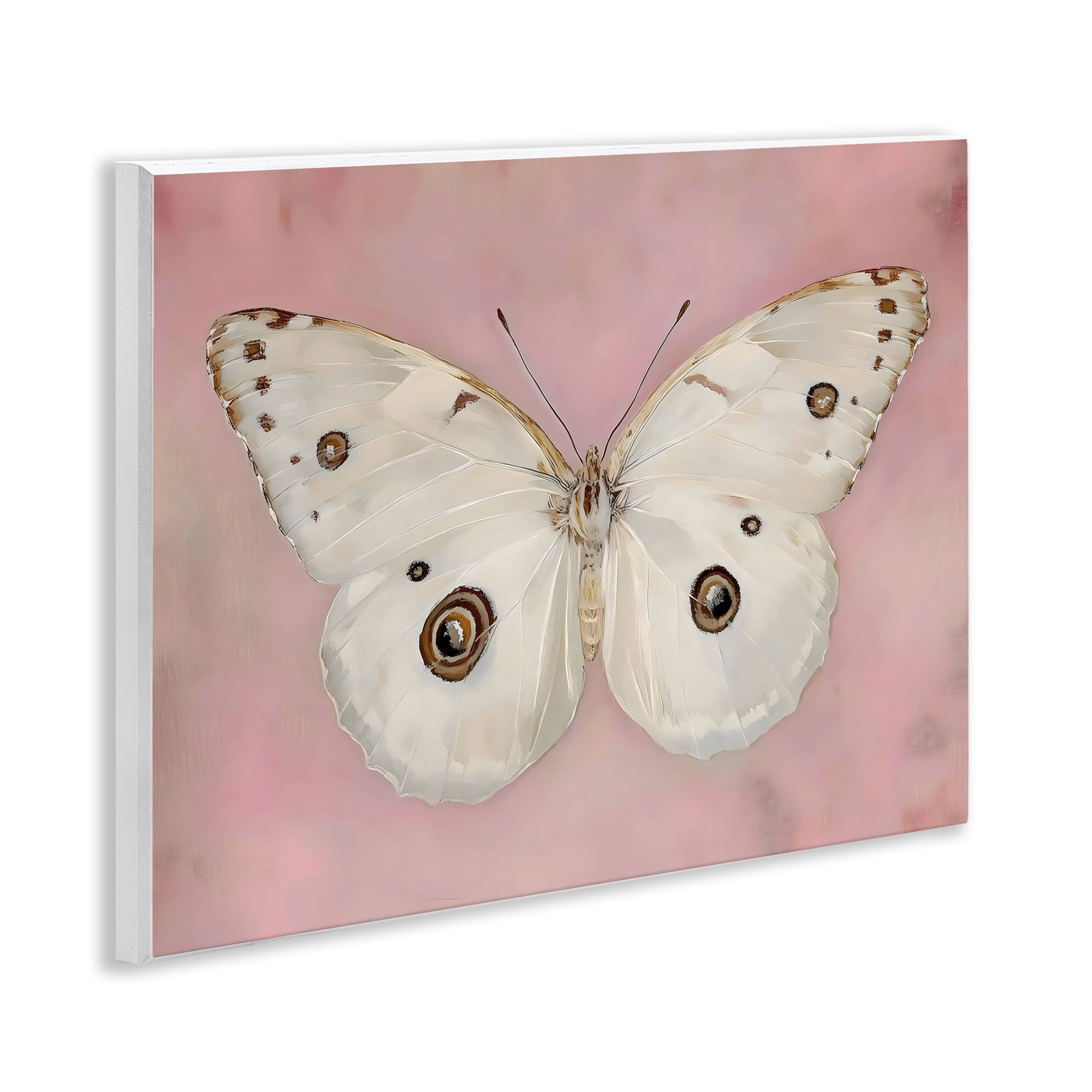Stupell Industries Gossamer Butterfly on Blush Background Wall Plaque Art, design by Arlington Prints