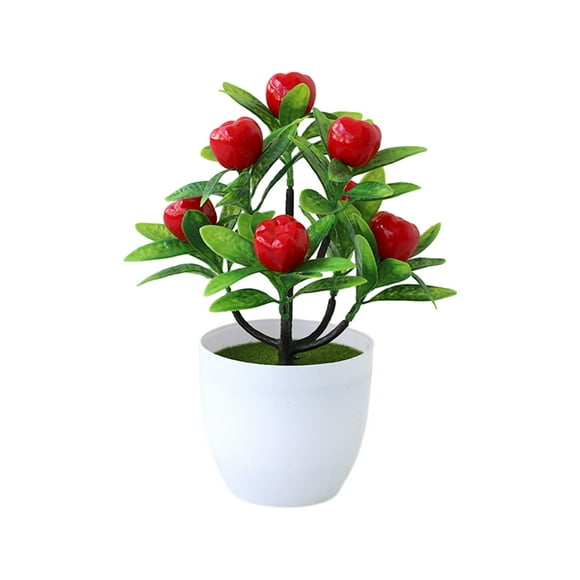 Inteprter Plantas artificiales en macetas de plástico para cada entorno, amplia gama de aplicaciones, decoración del hogar, planta falsa Decoración manzanas