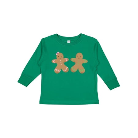 

Inktastic Twin Gingerbread Boy and Girl Co Boys or Girls Long Sleeve Toddler T-Shirt