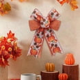 thumbnail image 6 of 25CM Autumn Thanksgiving Bow Orange Pumpkin Maple Leaves Burlap Bows For Tree Wreath Wraping Home Decorations, 6 of 8