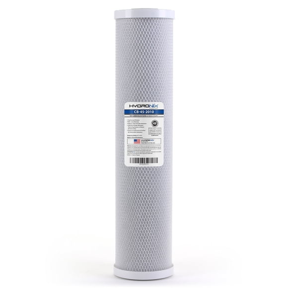 Hydronix HX-CB-45-2010 Whole House, Commercial and Industrial NSF Coconut Carbon Block Water Filter, 4.5" x 20"-10 Micron, White