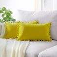 thumbnail image 1 of Funda de cojín de 2 piezas de terciopelo de estilo nórdico (amarillo 50*30 cm), 1 of 4