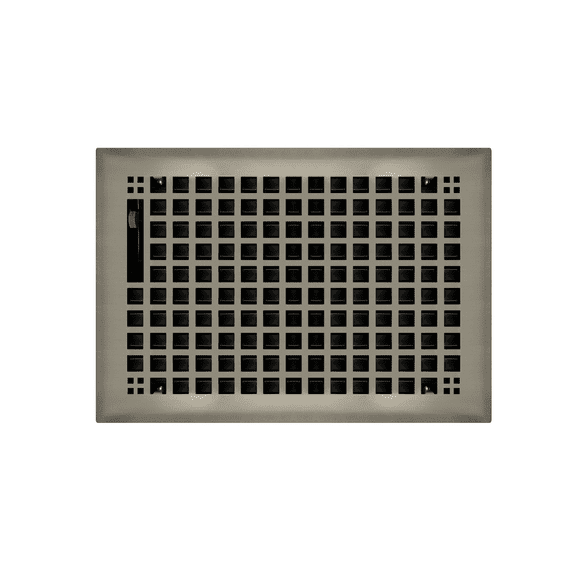 8" x 10" Brushed Nickel Rockwell Style Floor Register - Decorative Vent Cover