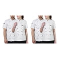 thumbnail image 3 of Monstrate Uniforme de Chef de algodón, camisas de manga corta de verano para hombres, botones con bolsillos delanteros, suministros para el Type3 NO3, 3 of 6