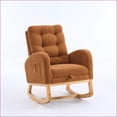 thumbnail image 5 of Rocking Chair with Footrest, Caramel High Back Lounge Armchair | Rubber Wood Legs | Foam, Rubberwood, 5 of 15