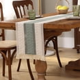 thumbnail image 5 of Linen Striped Table Runner with Fringe, Boho Rope Patchwork Dining Table Decor, Rustic Runner for TV Cabinet Coffee Table Sideboard, 5 of 7
