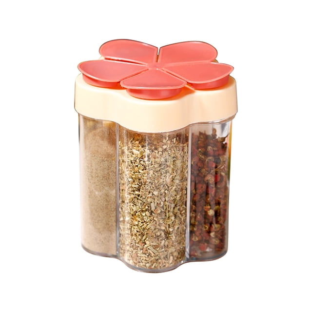 Spices and Seasonings,Seasonings for Cooking,5 in 1 Spice Container and Pepper Shaker Transparent Seasoning Shaker Can Filter Lumps Spice Jars for Home Restaurant Kitchen Cooking Steak Bbq