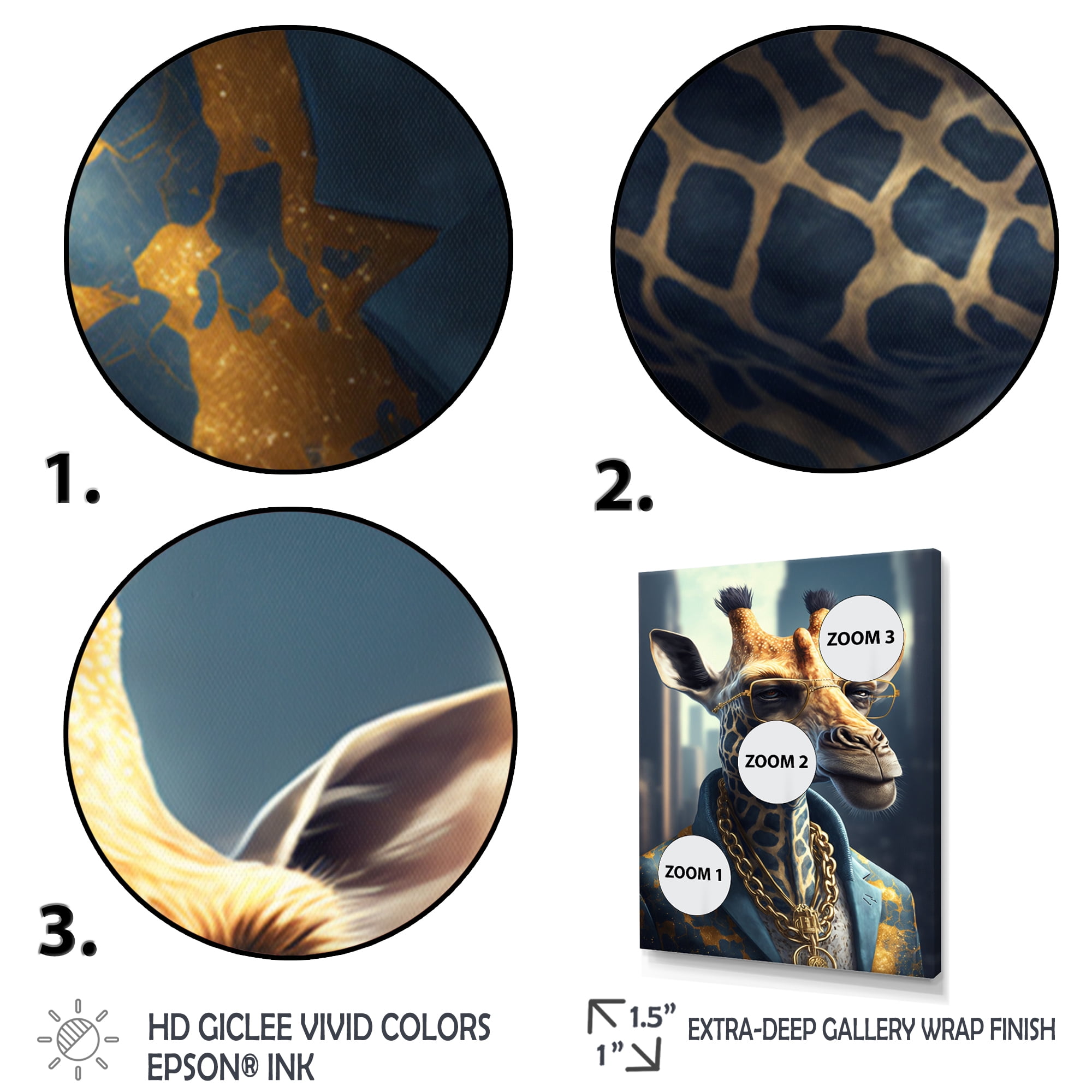 Designart Giraffe Ganster Canvas Wall Art