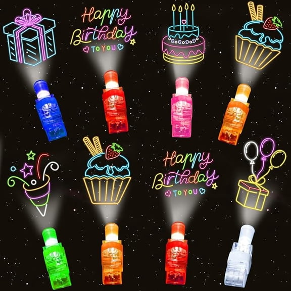 24 Piece Birthday Party Favors LED Finger Lights Glow in the Dark