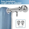 thumbnail image 5 of Urbanest 1" Adjustable Curtain Rod Set with Fluted Ball Finial Metal Window Drapery Rod, Modern Design, 5 of 6