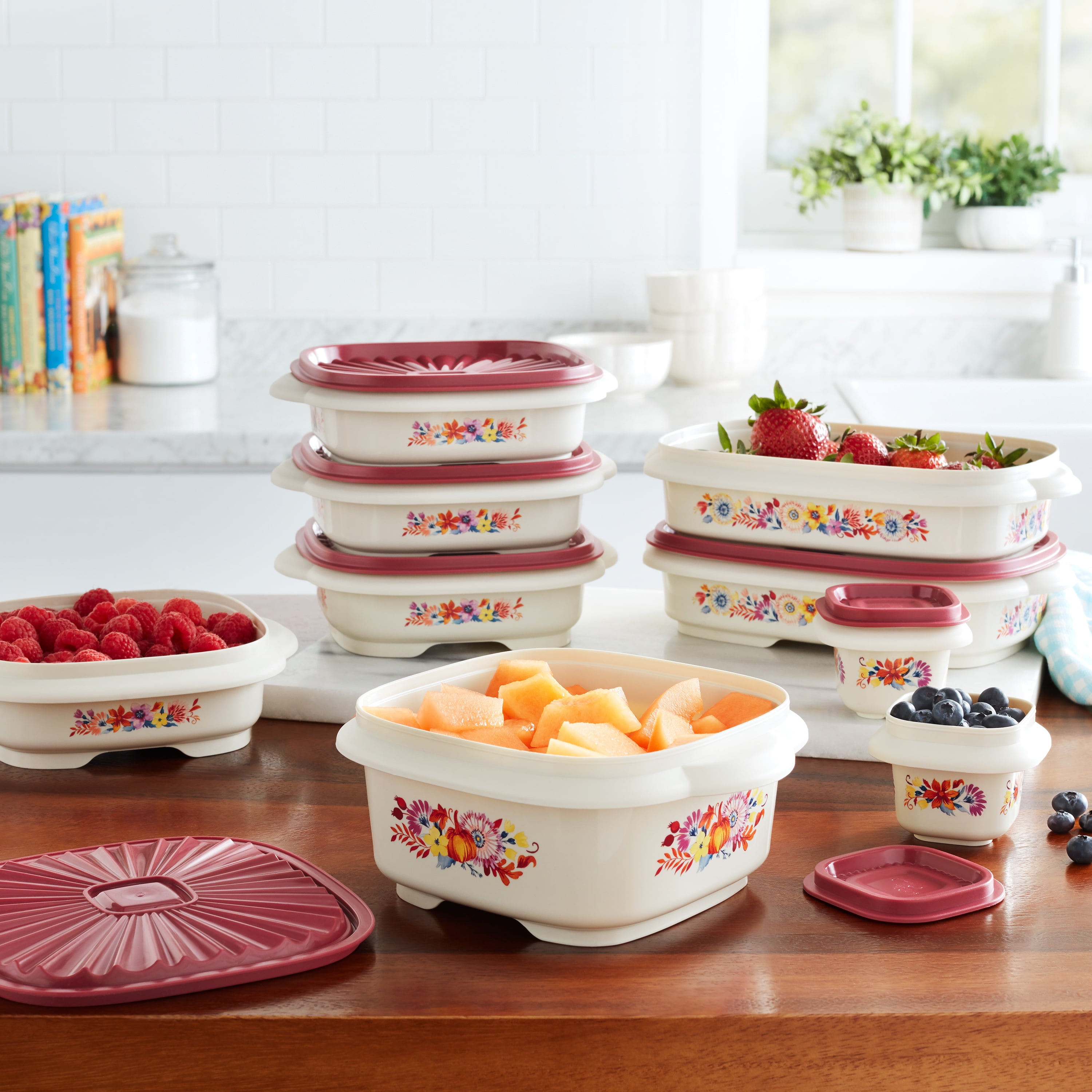 The Pioneer Woman 20-Piece Food Storage Set with BPA-Free Plastic Containers