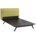 thumbnail image 3 of Modway Tracy Modern MDF and Rubberwood Queen Bed in Cappuccino/Green, 3 of 6