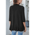 thumbnail image 4 of Women'S Open Front Cardigan 3/4 Sleeve Draped Soft Knit Sweaters Black XL, 4 of 7