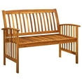thumbnail image 5 of vidaXL Outdoor Patio Bench Garden Park Bench with Cushion Solid Wood Acacia, 5 of 26