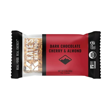 Kate’s Real Food Organic Energy Bars Non-GMO All-Natural Ingredients Gluten-Free and Soy-Free Healthy Snack with Natural Flavors Dark Chocolate Cherry & Almond (Pack of 6)