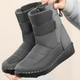 thumbnail image 6 of Gray Female Snow Boots With High Top And Fleece Lining For Warmth And Protection, 6 of 7