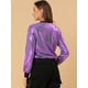 thumbnail image 5 of Disfraz De Halloween PaMujer, Brillante, Holográfico, Brillante, Metálico, Ligero, Brillante, ChaqueDe Bombardero Morado-1 S, 5 of 6