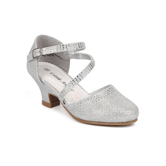 New Girl Little Angel Daphne-856 Glitter Shimmer Rhinestone Mary Jane Pump Size