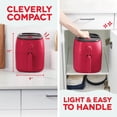 thumbnail image 5 of DASH Tasti-Crisp™ - Horno eléctrico freidora de aire, 2.6 cuartos de galón, color rojo - Freidora compacta de aire para alimentos más saludables en minutos, ideal para espacios pequeños, apagado, 5 of 5