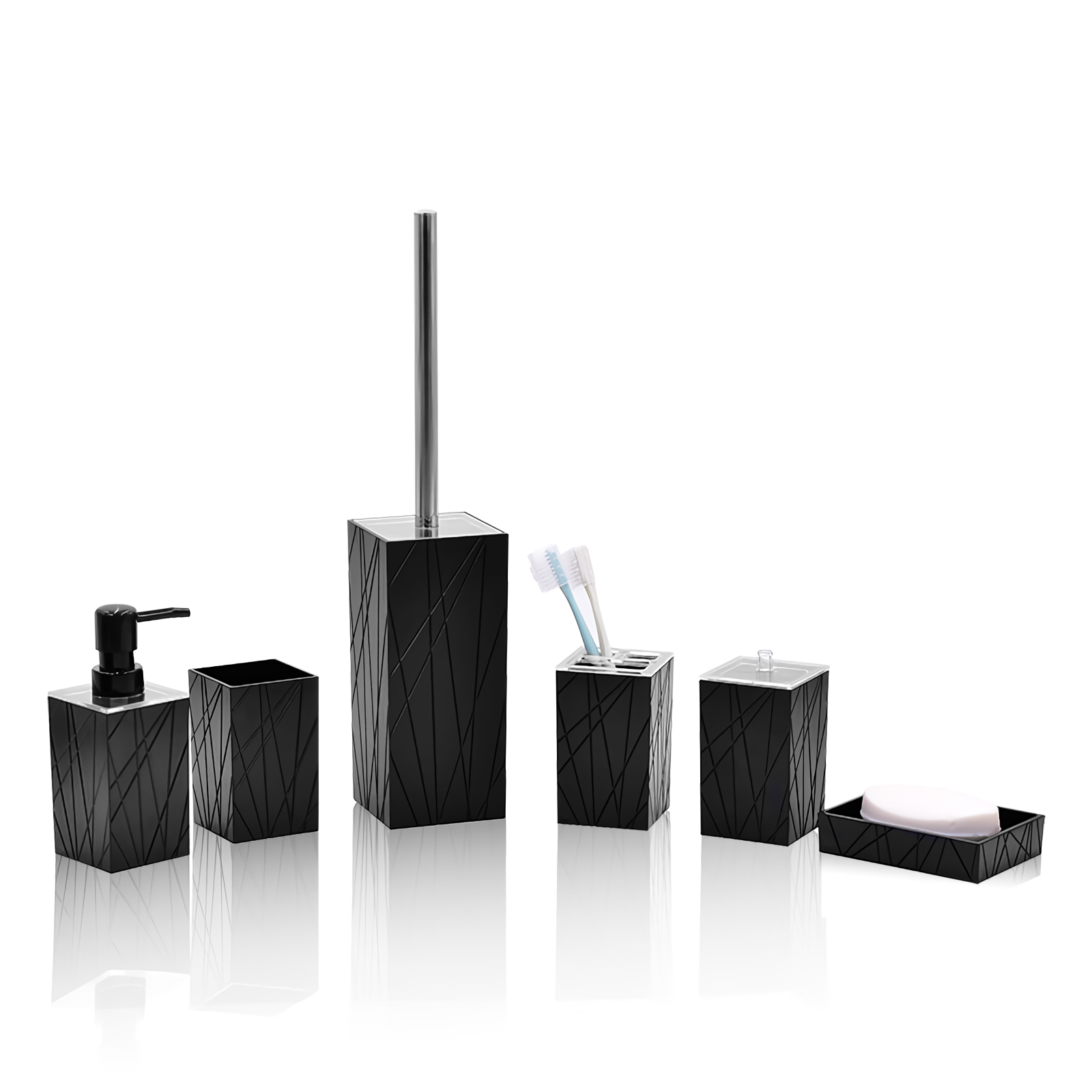 AUREVOIR Bathroom Accessories Set Bathroom Vanity Accessory Set of 6pcs