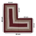 thumbnail image 3 of Better Trends 24"x 112" L-Shape Rug 100% Polypropylene Durable & Stain Resistant Reversible Indoor Area Utility Rug (Burgundy Stripe) Alpine Stripe Collection, 3 of 5