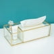 thumbnail image 1 of Caja de PañUelos Dorada Caja de PañUelos de Papel de Vidrio Transparente Rectangular para el Hogar Dispensador de PañUelos Caja de PañUelos de Vidrio GeoméTrico, 1 of 1