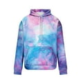 thumbnail image 5 of PNTUTB Men's Fashion Tie-dye Print Long Sleeve Drop Shoulder Casual Hoodie Drawstring Pullover Sweatshirt with Kangaroo Pocket, 5 of 6