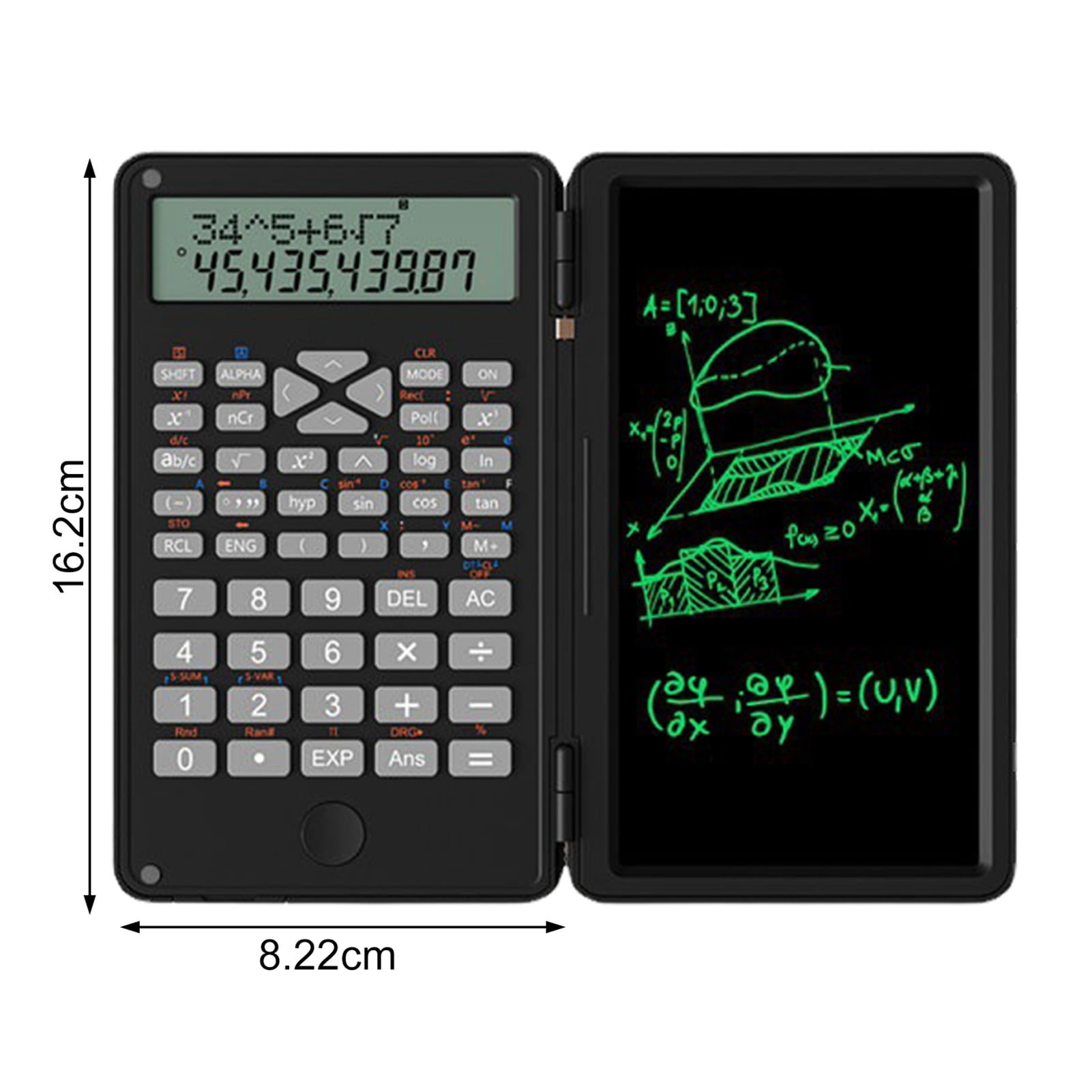 Calculator with Notepad, One Click Delete LCD Display Scientific Calculator, Multi-Function Portable Desktop Calculator for High School, Office Meeting and Home