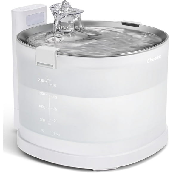 Cheerble Pumpless Cat Water Fountain L/oz E Automatic Cat Water Dispenser for Cats & Dogs MagDrive™ Technology Dual Mode Dispensing No Cleaning Hassle No Electrical Leakage