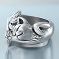 thumbnail image 5 of ZTTD Fashion Lazy Women's Open Ring Cat Retro Rings, 5 of 5