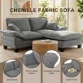 thumbnail image 3 of AENKYO 76" Modern Chenille Sailboat Loveseat, 2-Seater Cloud Sofa with Removable Pillow Arms, Gray, 3 of 8