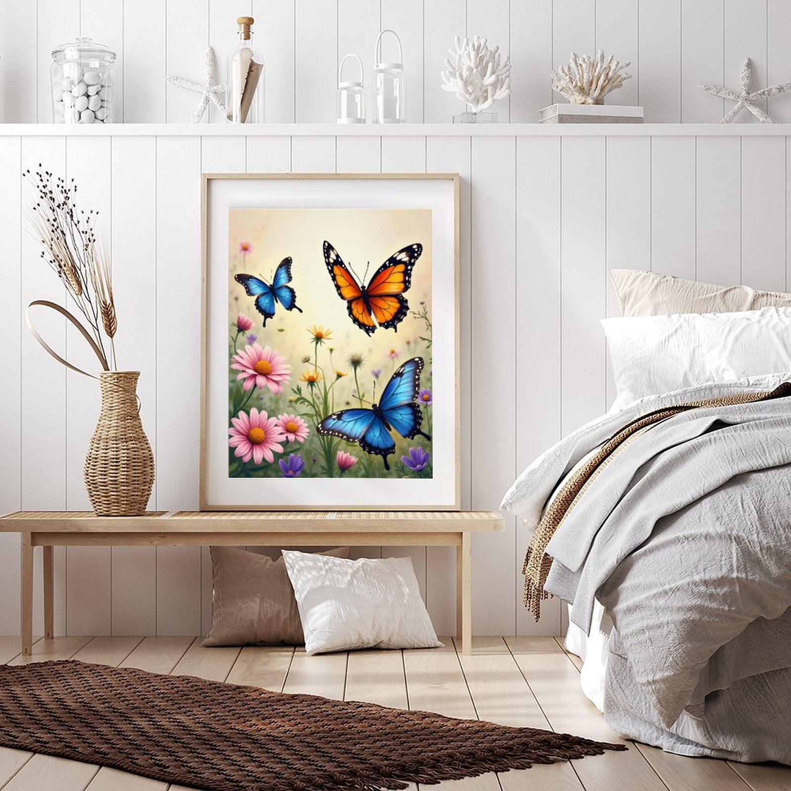 Diamond Art Kits for Adults - Modern Butterfly Bouquet Print No.585 5D Frameless Dimond Painting Kit for Adults Beginner, Round Diamond Kits for Home Wall Decor, Gift for Women