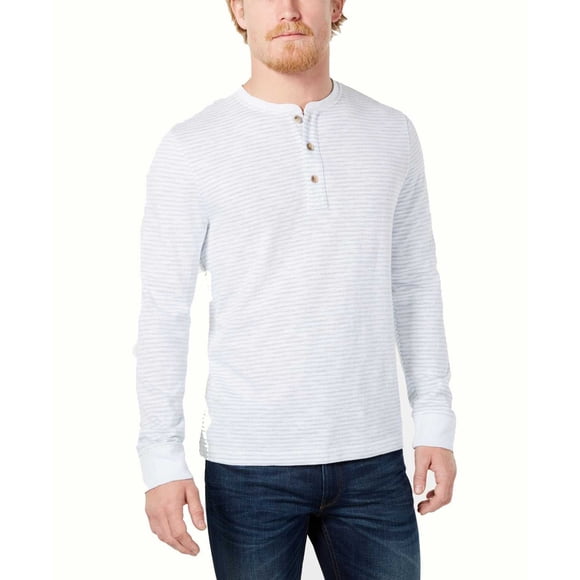 Club Room Men’s Knit Henley Shirt, White, XX-Large