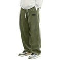 thumbnail image 1 of Ceisia Men Solid Color Corduroy Straight Leg Pants Elastic Waist Drawstring Gift Casual Trousers, 1 of 7