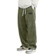 thumbnail image 1 of Ceisia Men Solid Color Corduroy Straight Leg Pants Elastic Waist Drawstring Gift Casual Trousers, 1 of 7