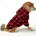 thumbnail image 4 of TELOLY Pet Dog Plaid Hoodie Sweaters with Hat, Dog Warm Winter Dog Coat for Small Medium Large Dogs, 4 of 7