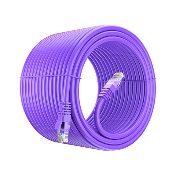 Cat 6 Ethernet Cable 250 Ft, 100% Pure Copper, Cat6 Cable LAN Cable, Internet Cable, Patch Cable and Network Cable - UTP (Purple) 250 Feet