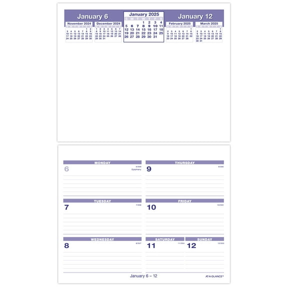 AT-A-GLANCE Flip-A-Week 2025 Weekly Desk Calendar Refill Small 5 12 x 7 - Desk
