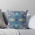 thumbnail image 5 of Ryan; Aqua Blue Tile Effect Ocean Theme Pillow Cover 45x45cm – Abstract Fluid Art for Coastal Decor, 5 of 7