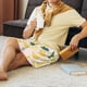 thumbnail image 5 of Balery Banana With Leaves Pantalones cortos de pijama de punto de algodón para hombre con cinturilla y bolsillos-4X-Large, 5 of 6