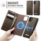thumbnail image 3 of CaseMe Funda para Billetera for iPhone 11 Compatible con Magsafe, 2 en 1 de Piel Sintética [Bloqueo RFID] Soporte para Tarjeta Abatible Cubierta Magnética Desmontable a Prueba de Golpes for iPhone 11, 3 of 10
