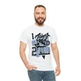 thumbnail image 2 of Pull Up Retro Blue Grey Sneaker Tee Shirt White, 2 of 6