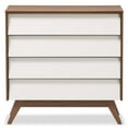 thumbnail image 4 of Baxton Studio Hildon Commode à 4 Tiroirs en Blanc et Brun Noyer, 4 of 7