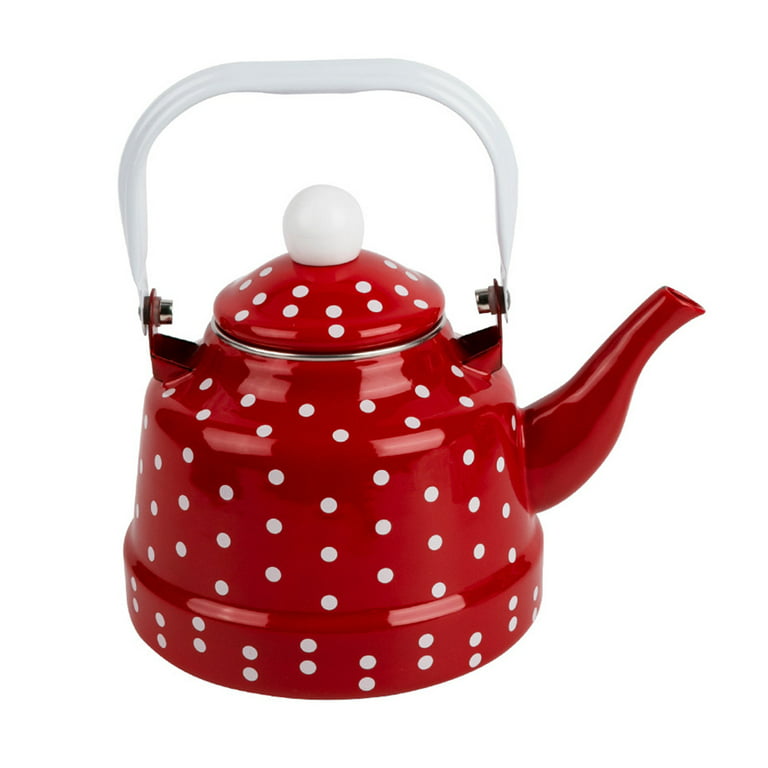 Farberware Bella Water Kettle, Whistling Tea Pot, Works for All Stovetops, Porcelain Enamel on Carbon Steel, BPA-Free, Rust-Proof, Stay Cool Handle